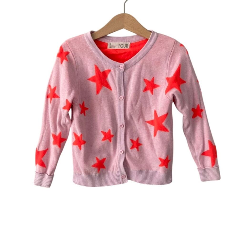 Cotton On Star Cardigan - Pink Neon - 4